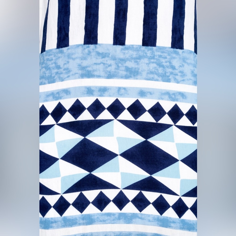 Lulu’s | Multitask-Queen Ivory and Blue Print Shift Dress - Picture 8 of 8